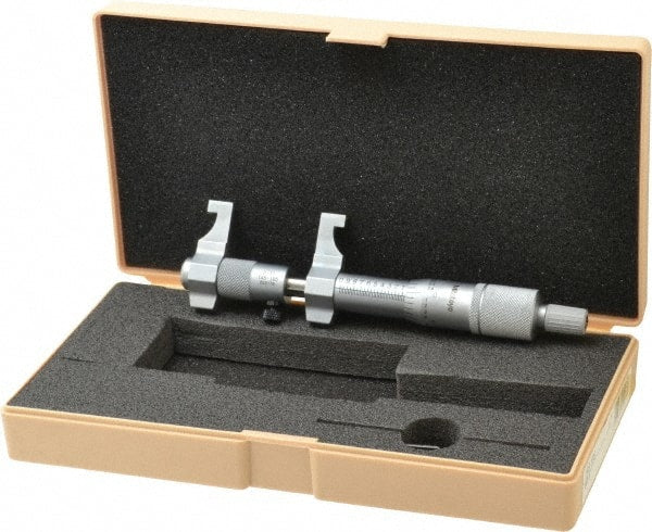 Mitutoyo - 2 to 3 Inch Range, Carbide Satin Chrome Coated, Mechanical Inside Caliper Micrometer - 0.001 Inch Graduation, 0.0004 Inch Accuracy - Exact Tooling