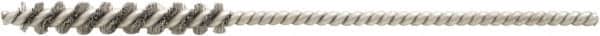 Brush Research Mfg. - 0.156" Diam Helical Stainless Steel Tube Brush - 0.003" Filament Diam, 1" Brush Length, 3" OAL, 0.072" Diam Shank - Exact Tooling