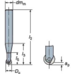 R216F-10A12C-053 CoroMill Ball Nose Finishing - Exact Tooling