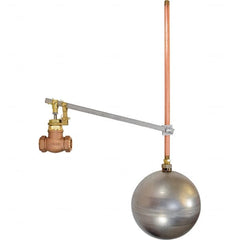 Control Devices - 1/2" Pipe, Brass & Bronze, Globe Pattern-Single Seat, Mechanical Float Valve - 100 psi, FIP x FIP End Connections - Exact Tooling