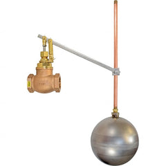 Control Devices - 1" Pipe, Brass & Bronze, Globe Pattern-Single Seat, Mechanical Float Valve - 100 psi, FIP x FIP End Connections - Exact Tooling