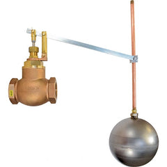 Control Devices - 2" Pipe, Brass & Bronze, Globe Pattern-Single Seat, Mechanical Float Valve - 75 psi, FIP x FIP End Connections - Exact Tooling