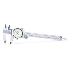 Insize USA LLC - Dial Calipers; Maximum Measurement (mm): 150 ; Dial Graduation (mm): 0.0200 ; Accuracy (mm): +/-0.03 ; Jaw Length (mm): 40.00 ; Range Per Revolution (mm): 1.00 ; Dial Face Color: White - Exact Tooling