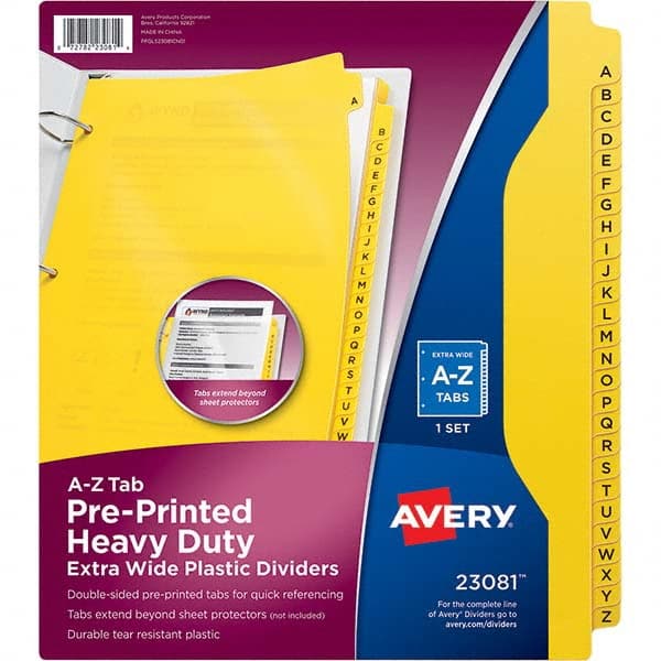 AVERY - Tabs, Indexes & Dividers Indexes & Divider Type: Preprinted Tab Dividers Size: 8 1/2 x 11 - Exact Tooling