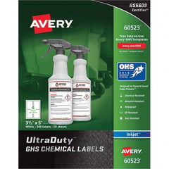 AVERY - Pack of (200), 3-1/2" x 5" White Synthetic Film ID Labels - Exact Tooling