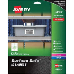 AVERY - Pack of (250), 2" x 3-1/2" White Polyester Durable Square Labels - Exact Tooling