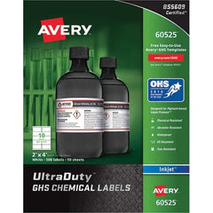 AVERY - Pack of (500), 2" x 4" White Synthetic Film ID Labels - Exact Tooling