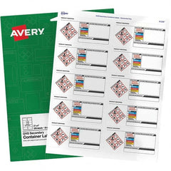 AVERY - Pack of (250), 2" x 4" White Paper ID Labels - Exact Tooling