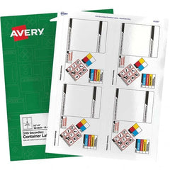 AVERY - Pack of (100), 3-1/2" x 5" White Paper ID Labels - Exact Tooling