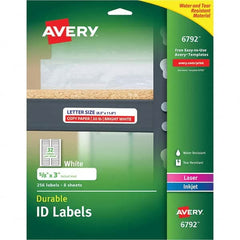 AVERY - Pack of (256), 5/8" x 3" White Paper Multipurpose Labels - Exact Tooling