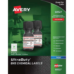 AVERY - Pack of (600), 1" x 2-1/2" White Synthetic Film ID Labels - Exact Tooling