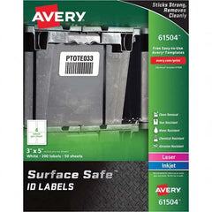 AVERY - Pack of (200), 3" x 5" White Polyester Durable Square Labels - Exact Tooling