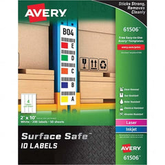 AVERY - Pack of (200), 2" x 10" White Polyester Durable Square Labels - Exact Tooling