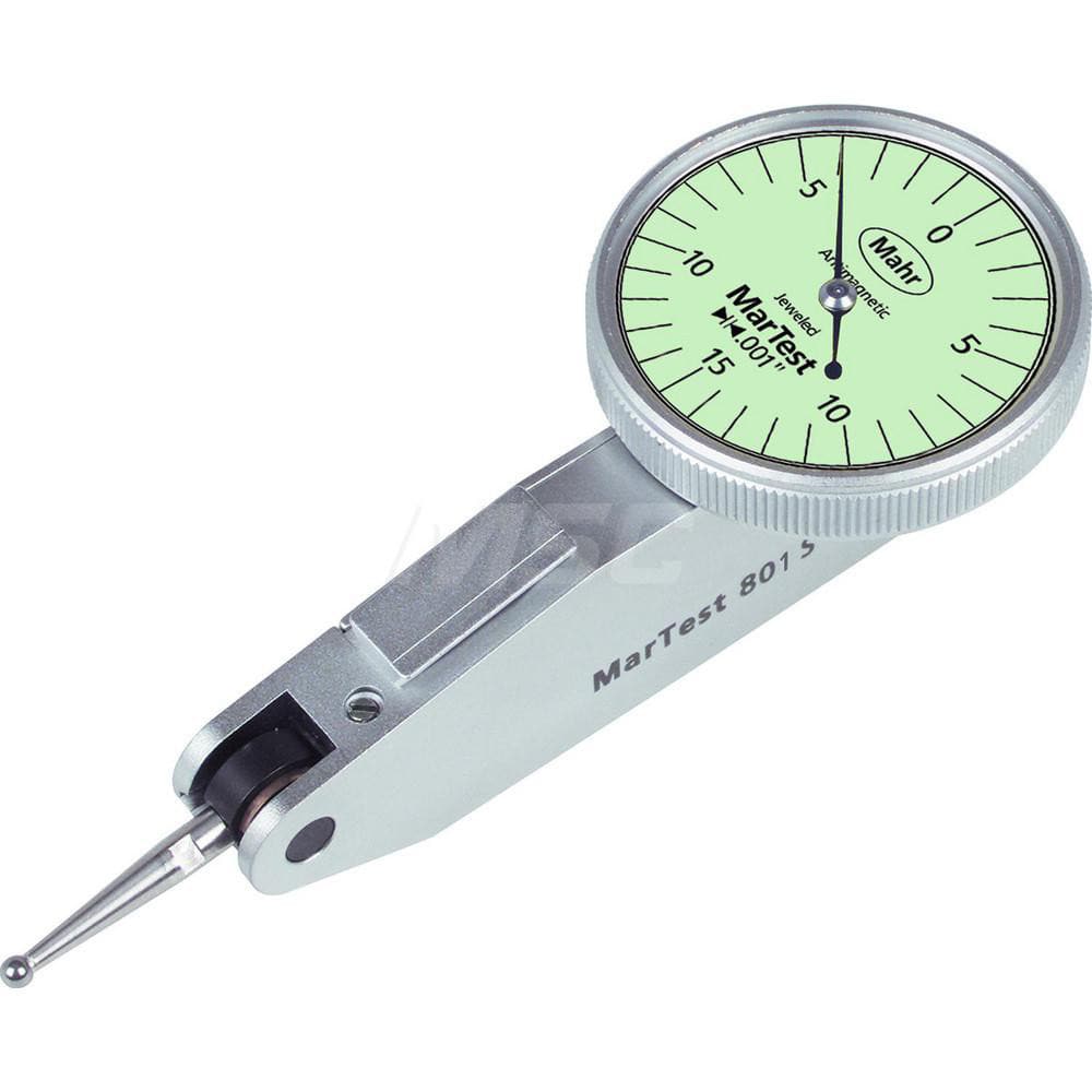Mahr - Dial Test Indicators; Maximum Measurement (Decimal Inch): 0.0150 ; Maximum Measurement (mm): 0.40 ; Dial Graduation (Decimal Inch): 0.000500 ; Dial Graduation (mm): 0.0127 ; Dial Reading: 15-0-15 ; Dial Diameter (Inch): 1.5 - Exact Tooling