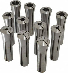 Lyndex - 11 Piece, 1/8" to 3/4" Capacity, R8 Collet Set - Increments of 1/16 Inch - Exact Tooling