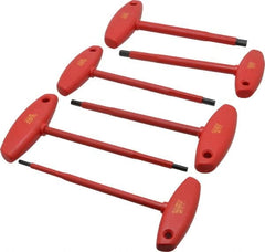 Wiha - 6 Piece T-Handle Hex Key Set - Hex Range 5/32 to 3/8", Chrome Vanadium Molybdenum - Exact Tooling