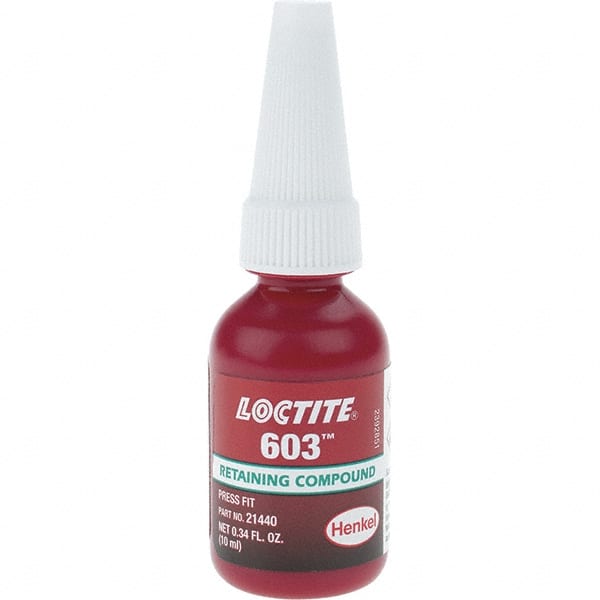 Loctite - 10 mL Tube, Green, Liquid High Strength Retaining Compound - Series 603 - Exact Tooling