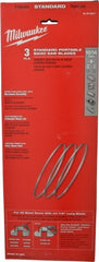 Milwaukee Tool - 3' 8-7/8" Long x 0.02" Thick, 10 to 14 Teeth per Inch, Portable Band Saw Blade - Bi-Metal Blade, High Speed Steel Teeth, Toothed Edge - Exact Tooling
