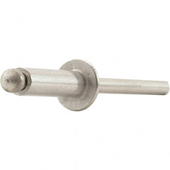 STANLEY Engineered Fastening - Size 8 Dome Head Aluminum Open End Blind Rivet - Aluminum Mandrel, 0.251" to 3/8" Grip, 1/4" Head Diam, 0.257" to 0.261" Hole Diam, 0.153" Body Diam - Exact Tooling