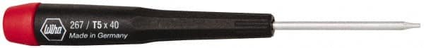 Wiha - T5 Torx Driver - 1-9/16" Blade Length, 4-3/4" OAL, Tapered Handle - Exact Tooling