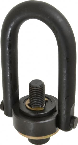 Jergens - 10,000 Lb Load Capacity Safety Engineered Center Pull Hoist Ring - 230 Ft/Lb Torque, 1-8 Thread, Alloy Steel - Exact Tooling