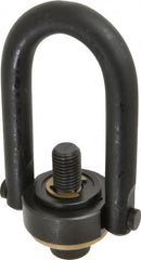 Jergens - 10,000 Lb Load Capacity Safety Engineered Center Pull Hoist Ring - 230 Ft/Lb Torque, 1-8 Thread, Alloy Steel - Exact Tooling