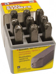 C.H. Hanson - 9 Piece, 1/16" Character Steel Stamp Set - Figures, Reverse - Exact Tooling