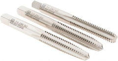 Union Butterfield - 1/4-20 UNC, 4 Flute, Bottoming, Plug & Taper, Bright Finish, High Speed Steel Tap Set - Right Hand Cut, 2-1/2" OAL, 1" Thread Length, 2B; 3B Class of Fit, Series 1500 - Exact Tooling