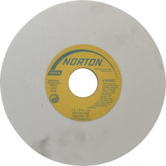 Norton - 7" Diam x 1-1/4" Hole x 1/2" Thick, J Hardness, 100 Grit Surface Grinding Wheel - Aluminum Oxide, Type 1, Fine Grade, 3,600 Max RPM, Vitrified Bond, No Recess - Exact Tooling