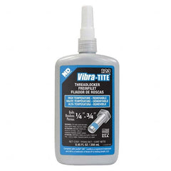 Vibra-Tite - 250 mL Bottle, Blue, Medium Strength High Temp Threadlocker - Exact Tooling