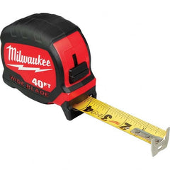 Milwaukee Tool - 40' x 1-5/16" Yellow/Black Blade Tape Measure - Exact Tooling
