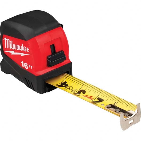 Milwaukee Tool - 16' x 1-3/16" Yellow/Black Blade Tape Measure - Exact Tooling