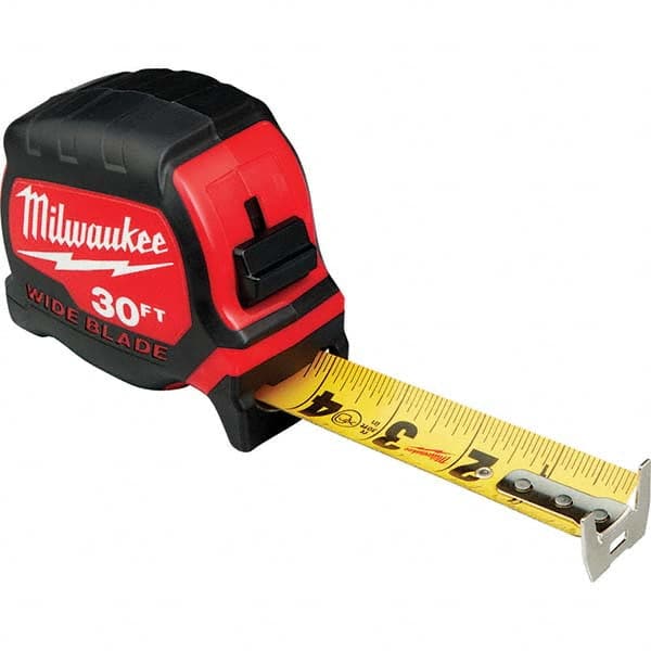 Milwaukee Tool - 30' x 1-5/16" Yellow/Black Blade Tape Measure - Exact Tooling