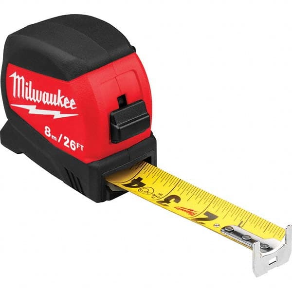 Milwaukee Tool - 26' x 1-3/16" Yellow/Black Blade Tape Measure - Exact Tooling