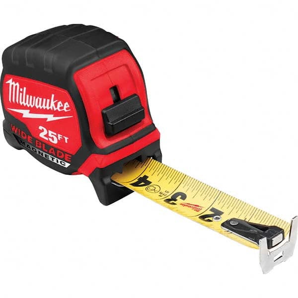 Milwaukee Tool - 25' x 1-5/16" Yellow/Black Blade Tape Measure - Exact Tooling