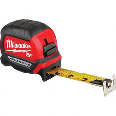 Milwaukee Tool - 25' x 1" Yellow/Black Blade Tape Measure - Exact Tooling