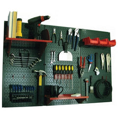 Wall Control - 48" Wide x 32" High Peg Board Kit - 3 Panels, Metal, Green/Red - Exact Tooling