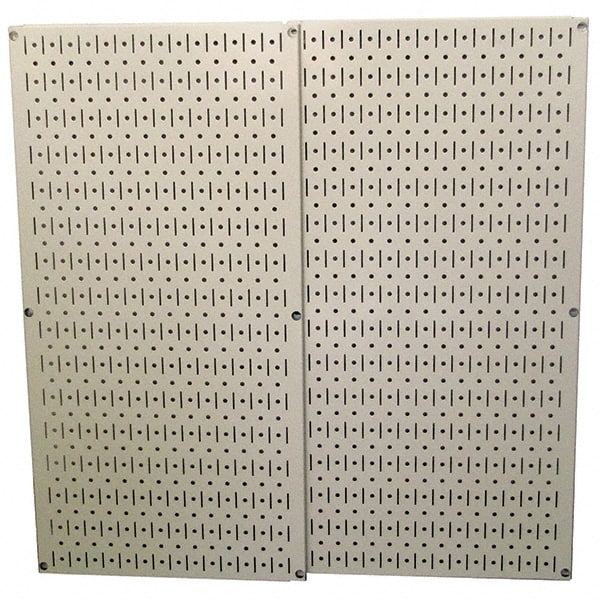 Wall Control - 32" Wide x 32" High Peg Board Storage Board - 2 Panels, Metal, Beige - Exact Tooling