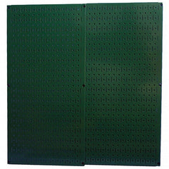 Wall Control - 32" Wide x 32" High Peg Board Storage Board - 2 Panels, Metal, Green - Exact Tooling