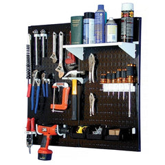 Wall Control - 32" Wide x 32" High Peg Board Kit - 2 Panels, Metal, Black/White - Exact Tooling