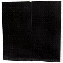 Wall Control - 32" Wide x 32" High Peg Board Storage Board - 2 Panels, Metal, Black - Exact Tooling