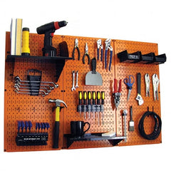 Wall Control - 48" Wide x 32" High Peg Board Kit - 3 Panels, Metal, Orange/Black - Exact Tooling