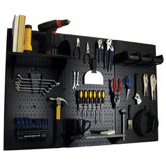 Wall Control - 48" Wide x 32" High Peg Board Kit - 3 Panels, Metal, Black - Exact Tooling