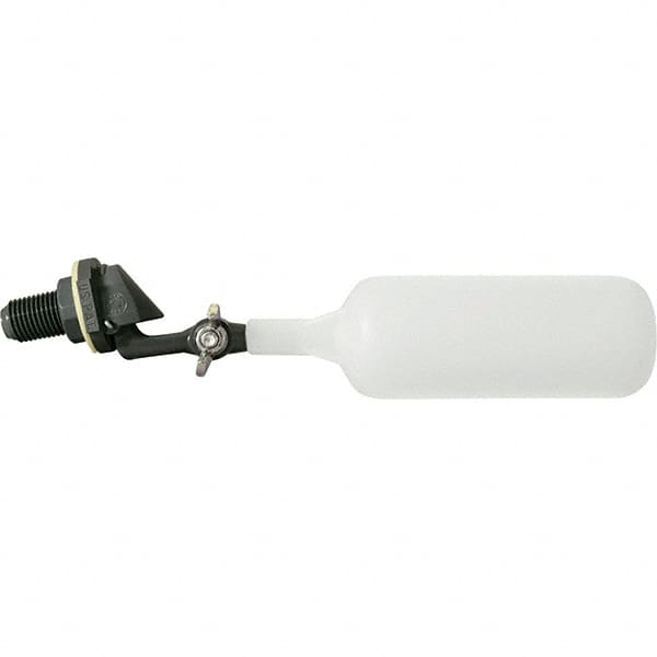 Control Devices - 1/4" Pipe, PVC, Angle Pattern-Double Seat, Mechanical Float Valve - 100 psi, Male NPT End Connections - Exact Tooling