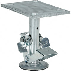 Vestil - 8" Mounting Height, Floor Truck Lock for 6" Diam Caster Wheels - 7" Retracted Clearance - Exact Tooling