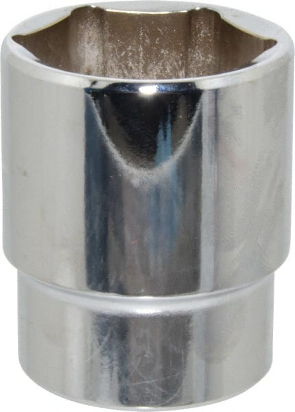 Proto - 1-3/8", 1/2" Drive, Standard Hand Socket - 6 Points, 2-1/8" OAL, Chrome Finish - Exact Tooling