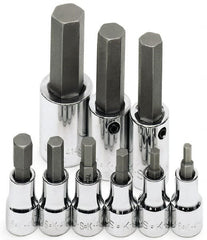 SK - 9 Piece 3/8 & 1/2" Drive Metric Hex Bit Socket Set - 4 to 17mm Hex - Exact Tooling
