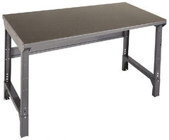Edsal - 60 Wide x 30" Deep x 29" High, Steel Workbench - Straight Square Edge, Adjustable Height Legs - Exact Tooling