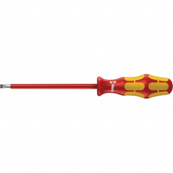 Wera - Insulated Slotted Screwdriver - 200mm Blade Length, Ergonomic Handle - Exact Tooling