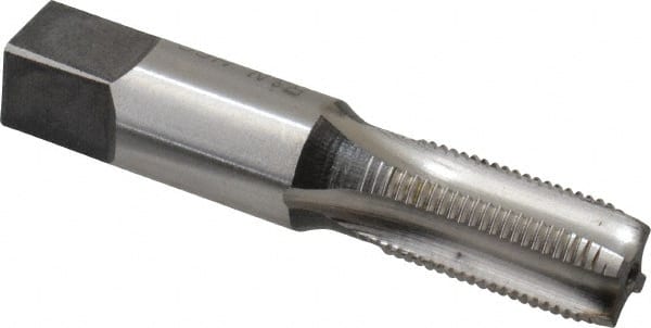 Reiff & Nestor - 1/8-28" BSPP, 4 Flutes, Plug Chamfer, Bright Finish, High Speed Steel British Standard Pipe Tap - 0.4375" Shank Diam, 0.328" Square Size, 3/4" Thread Length, 2-1/8" Overall Length, Series 122P - Exact Tooling